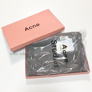 【E1152】新品未使用 Acne Studios アクネ ストゥディオス 大判ストール フリンジ グレー 箱 タグ付き