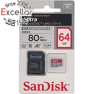 【ゆうパケット対応】SanDisk microSDXCカード 64GB SDSQUAC-064G-JN3MA [管理:1000012567]