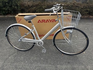 絶版☆未使用車　ARAYA　レスター　銀系　オートライト　ハンドルロック　自転車　２７型内装３段　新家　アラヤ　ツバメ　デッドストック