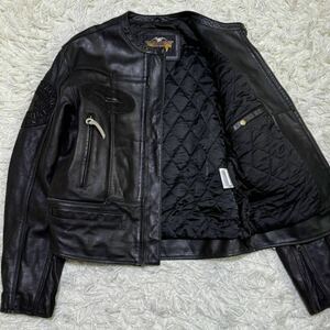Lサイズ HARLEY DAVIDSON ハーレーダビッドソン レザージャケット ライダースジャケット シングル ブラック 黒 メンズ バイカー 紳士服