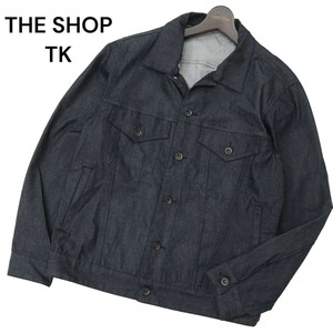 THE SHOP TK タケオキクチ 通年 ストレッチ 真紺★ デニム ジャケット Gジャン Sz.L　メンズ　C4T07312_8#O