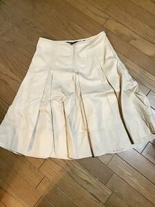 【BURBERRY LONDON/バーバリーロンドン】膝丈フレアスカート/40★ベージュ★レディース★USED