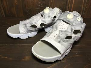 ★Reebok リーボック INSTAPUMP FURY ポンプ フューリー サンダル グレー マーブル 27.0cm 美品 Used 検 スタッグ ミュール スニーカー