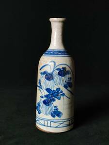 古染付花瓶 骨董 伊万里 陶器 軽い 飾り物 時代物 掘出し物そのまま 伝統工芸美術品 