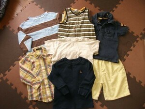 assk2-449☆キッズ　子供服　お得まとめ売り　男児向け7点セット　Tシャツ&ズボン　90-110サイズ　