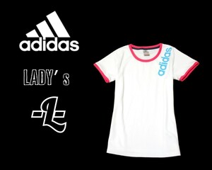 美品レディースL◇adidas◇半袖プラクティスシャツ