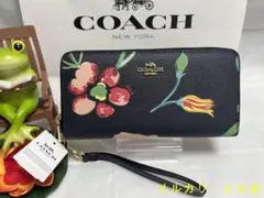 COACH 財布 コーチ長財布 ジップ ウォレットフローラル ドリーミー ランド