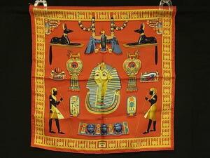 1円 ■極美品■ HERMES エルメス TUTANKHAMUN【ツタンカーメン】 カレ40 プチカレ ガヴロッシュ シルク スカーフ レッド系 FF7435