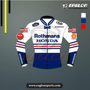 海外 送料込み 　高品質　フレディ・スペンサー　Rothmans Honda　レーシングレザージャケット　 　 サイズ各種　本革　レプリカ