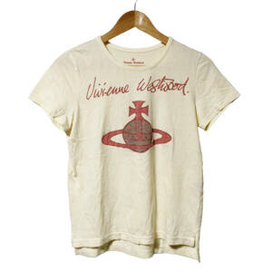 Vivienne Westwood RED LABEL ヴィヴィアンウエストウッドレッドレーベル Tシャツ ロゴ オーブ プリント 半袖 1 イエロー レディース A20