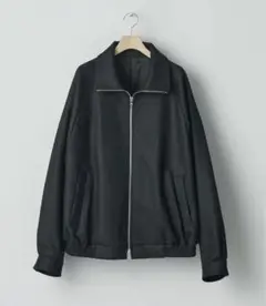 ssstain MELTON ZIP UP BLOUSON - BLACK