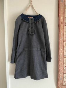 マルニ　バンビーノ　ワンピース　MARNI ウール　グレー　キッズ　女の子　フォーマル フリル