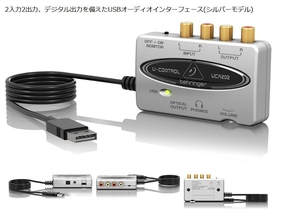 ◆UCA202 U-CONTROL　2入力2出力、デジタル出力を備えたUSBオーディオインターフェース　(シルバーモデル) 　在庫 最後の1台です