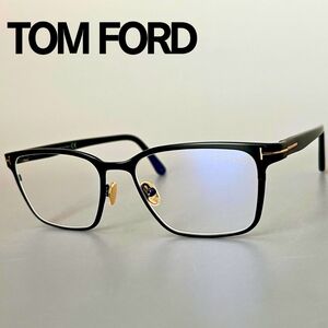 TOM FORD メガネ フレーム メンズ レディース トムフォード スクエア 【新品】 マットブラック 黒 金 メタル ブルーライトカット ゴールド