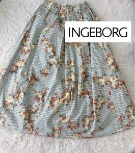 美品◇INGEBORG◇インゲボルグ◇花柄スカート◇イングリッシュローズ