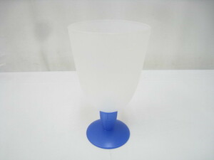新品 未使用 Tupperware タッパーウェア ゴブレット ワイングラス ワインカップ クリア×ブルー 470ml 9.5×16.5ｃｍ