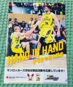 サンロッカーズ渋谷 × 日赤 限定 コラボ クリアファイル サンディー けんけつちゃん サンロッカーズ