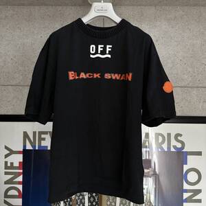 【即決/即納】17SS MONCLER×OFF WHITE モンクレール×オフホワイト Tシャツ BLACK SWAN 肩ワバーワッペン メンズ 国内正規品 サイズS