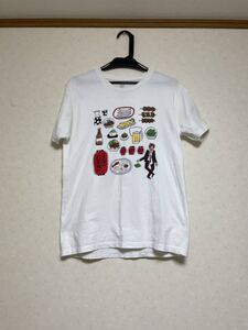 グラフィックデザイン☆半袖Tシャツ☆一寸一ぱいおきがるに☆M☆綿100％☆Tシャツストア☆ユースド☆クリックポスト☆デザインTシャツ