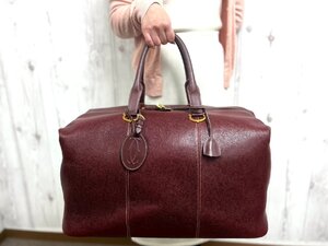 極美品 Cartier カルティエ マストライン ボストンバッグ ハンドバッグ レザー ボルドー A4収納可 メンズ 79841