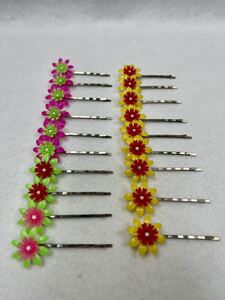 昭和 レトロ ニュー ファッション アクセサリー フラワー ヘアピン 19個 よしかわ 日本製 新品 未使用品 駄菓子屋 レトロポップ ファンシー