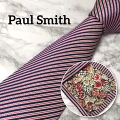 PaulSmith ポールスミス　ネクタイ　ストライプ　花柄