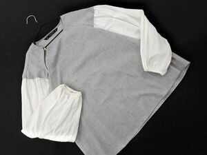 ネコポスOK ZARA basic ザラ ベーシック フェイクレイヤード ブラウス シャツ sizeXS/白ｘグレー ■◇ ☆ egb7 レディース