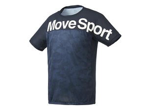 新品【デサント】メッシュTシャツ Lサイズ/ネイビー DMMRJA66 DESCENTE Move Sport 吸水 速乾 ストレッチ グラフィック カモフラ