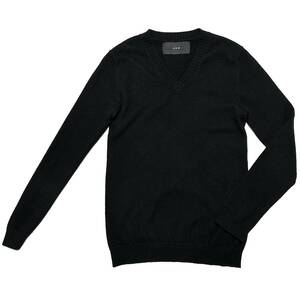 定価3.2万 AKM CASHMERE STANDARD V-NECK KNIT Mサイズ 黒 カシミア100％スタンダードVネックニット wjk 1piu ジュンハシモト