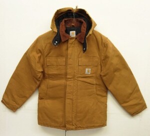 ヴィンテージ USA製 CARHARTT カーハート TRADITIONAL COAT フード付き 裏地キルティング ダックジャケット ブラウン VINTAGE アメリカ製