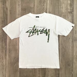 BAPE × STUSSY 30周年記念 Tシャツ Sサイズ ABCカモ green a bathing ape エイプ ベイプ アベイシングエイプ ABC camo ステューシー 4675