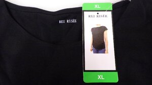 f323-22217 REI RISEE レディース フレンチスリーブ Tシャツ 【XL】 ブラック 黒色 半袖