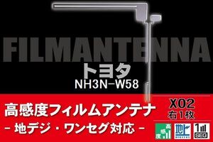 地デジ ワンセグ フルセグ L字型 フィルムアンテナ 右1枚 トヨタ TOYOTA 用 NH3N-W58 対応 フロントガラス 高感度 車