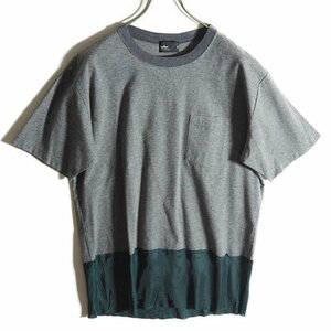 C0962f16　■kolor カラー■　14SCM-T06202 ポケット付き 切り替えカットソー グレー グリーン 4 / 半袖Tシャツ オーバーサイズ 春夏