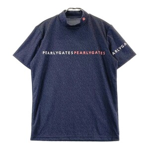 PEARLY GATES パーリーゲイツ 2024年モデル モックネック半袖Tシャツ 総柄 ネイビー系 5 [240101309787] ゴルフウェア メンズ