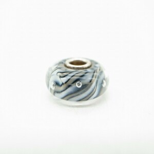 TROLLBEADS シルバートレース LAA トロールビーズ 蜻蛉玉　白黒気泡