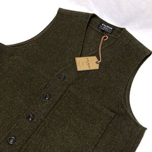 未使用 USA製 c.c filson Mackinaw wool vest フィルソン マッキーノ ウール ベスト フォレストグリーン オリーブ L アメリカ製 米国製