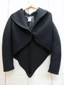 ISSEY MIYAKE イッセイミヤケ プリーツデザインジャケット M IM84-FD944 ブラック 日本製 PLEATS PLEASE プリーツプリーズ