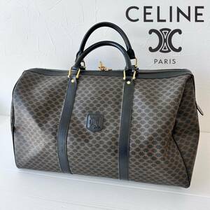 k80〇CELINE セリーヌ マカダム柄 ブラウン系 ボストンバッグ バッグ 旅行 ヴィンテージ レディース メンズ