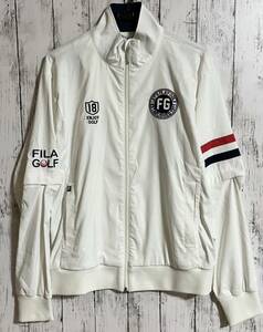 【FILA GOLF】フィラ ゴルフ 2way ジャケット メンズ L ホワイト 刺繍