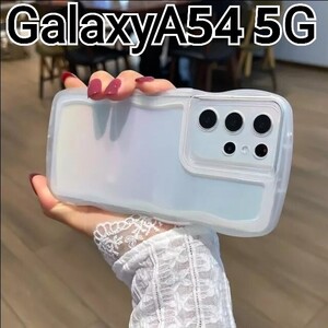 GalaxyA54　ウェーブフレーム　クリアケース なみなみケース