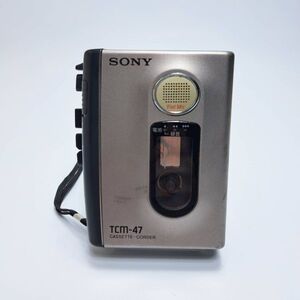 ■SONY■TCM-47　ポータブル　カセットレコーダー　再生　録音　通電確認済　動作未確認　訳あり品　E-07051-32