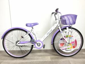 24インチ 子供用 自転車 (1520) パープル ホワイト SVK326909 未使用品◎