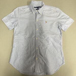 RALPH LAUREN SPORT SLIM FIT ラルフローレン スポーツ 11号 スリムフィット SLIM FIT ボタンダウン 半袖シャツ レディース シャンブレー