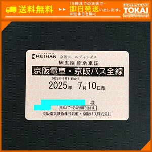 TH4b [送料無料/48時間以内決済] 京阪ホールディングス株式会社 株主優待乗車証 京阪電車・京阪バス全線 定期型×1枚 2025年7月10日まで