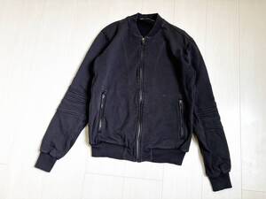 DOLCE&GABBANA ドルチェ＆ガッバーナ D&G BIKER JACKETS ジャケット バイカー スウェット ジップ 44 黒 ブラック ブルゾン ファラオ▼01111