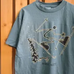 90s スキー アートTシャツ タルテックス ヴィンテージ 棒人間 Lサイズ