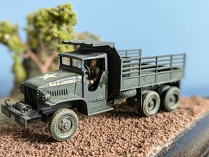 プラモデル完成品　アメリカ陸軍　GMCダンプカー1/72ハセガワ 軍用車両　撮影時のベースは含みません。