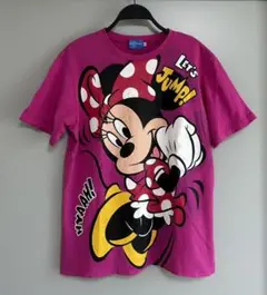 Disney ディズニー ミニーちゃん BIGプリント半袖Tシャツ ピンク L