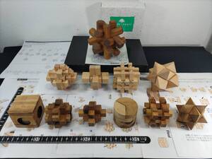 ■送料無料！■まとめて■組木１２本組■木製・立体パズル■３Ｄ■ウッドパズル■wooden puzzle■ウッドパズル■１１個セット（Ａ１）！